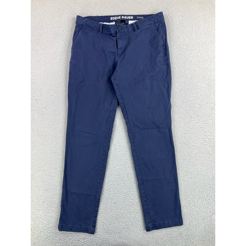 Eddie Bauer Pants Womens 8 Blue Boyfriend Slim Chino Stretch Twill Casual